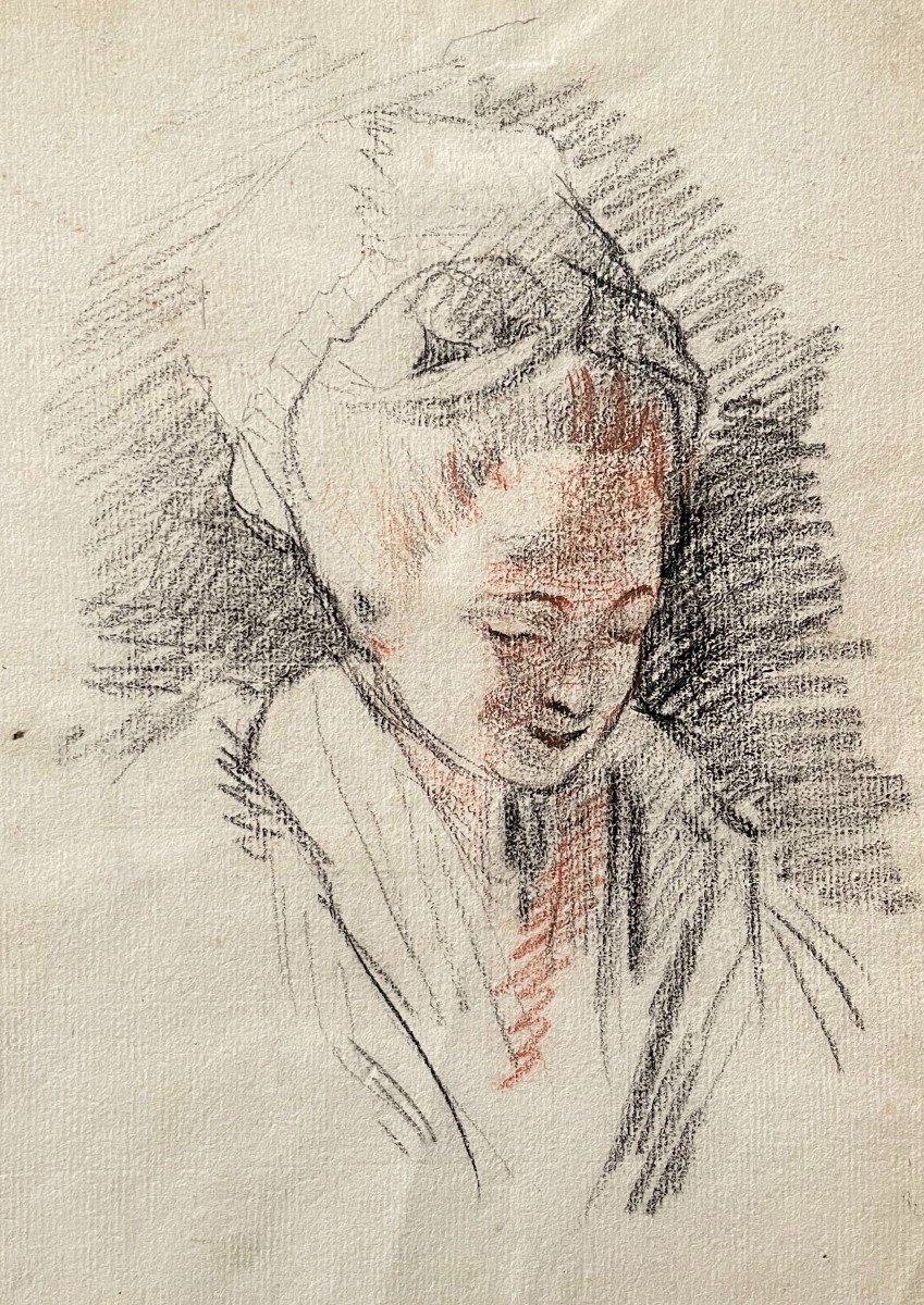 Portrait Of A Young Woman, Black Chalk And Red Chalk