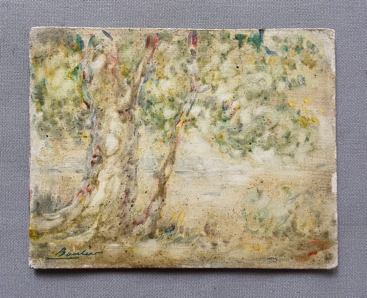 Lucien Boulier, Trees, Oil On Panel-photo-2