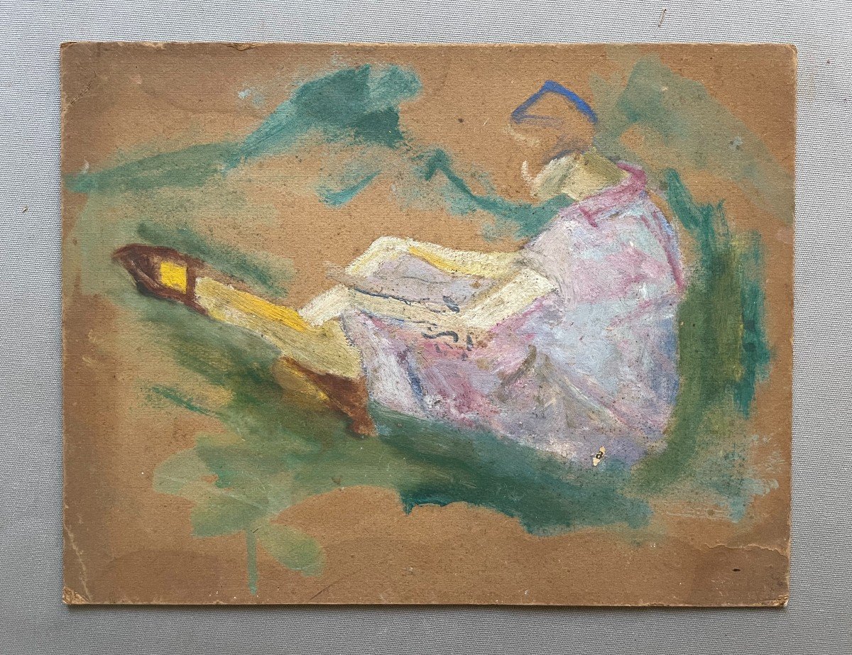 Sketch, Oil On Cardboard, Double Sided-photo-2