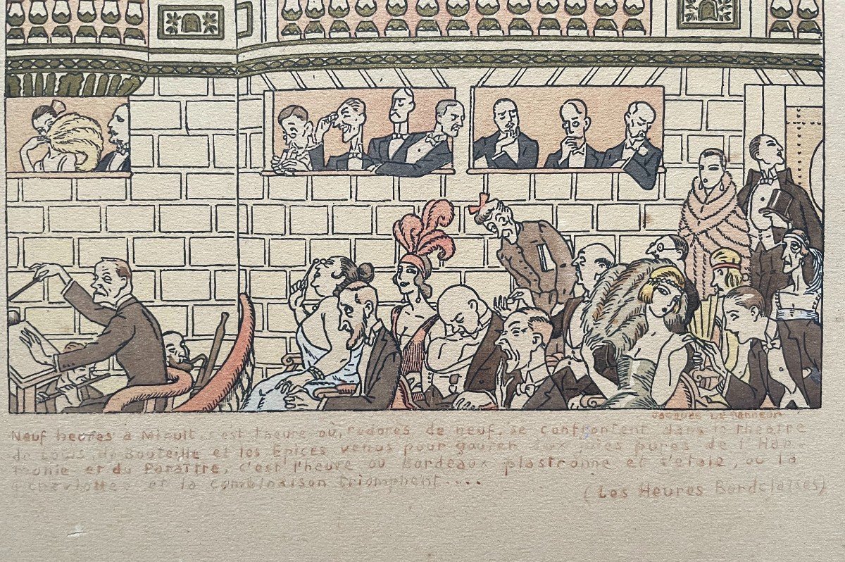 Les Heures Bordelaises, Gravure d'Après Jacques Le Tanneur-photo-3