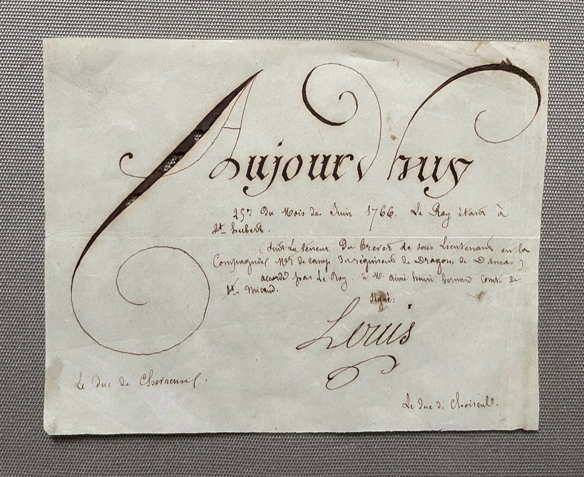 Military Appointment, Handwritten Letter Signed By The Duke Of Choiseul