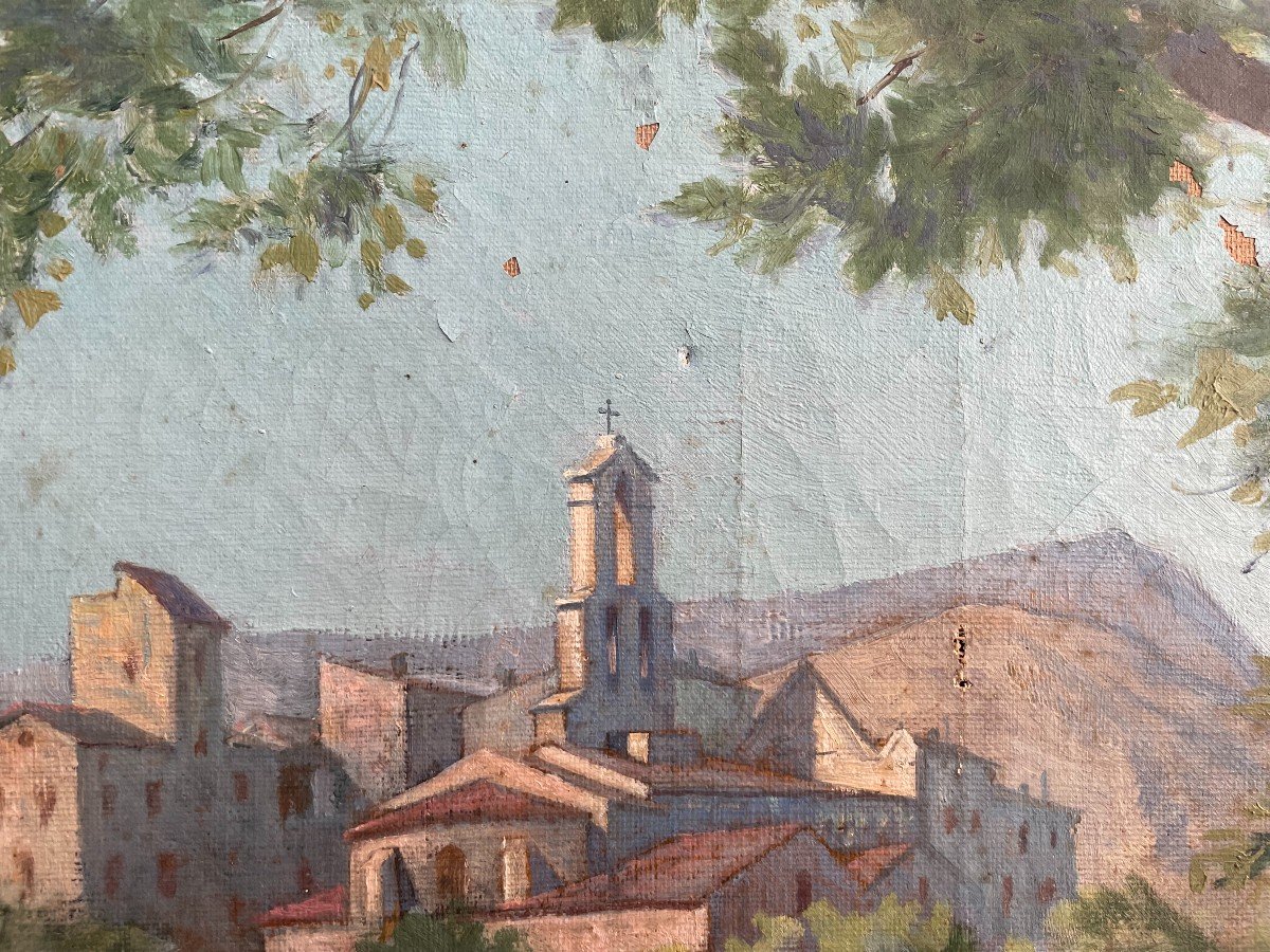 Le Monna, Millau, Aveyron, Oil On Canvas Early 20th Century-photo-5