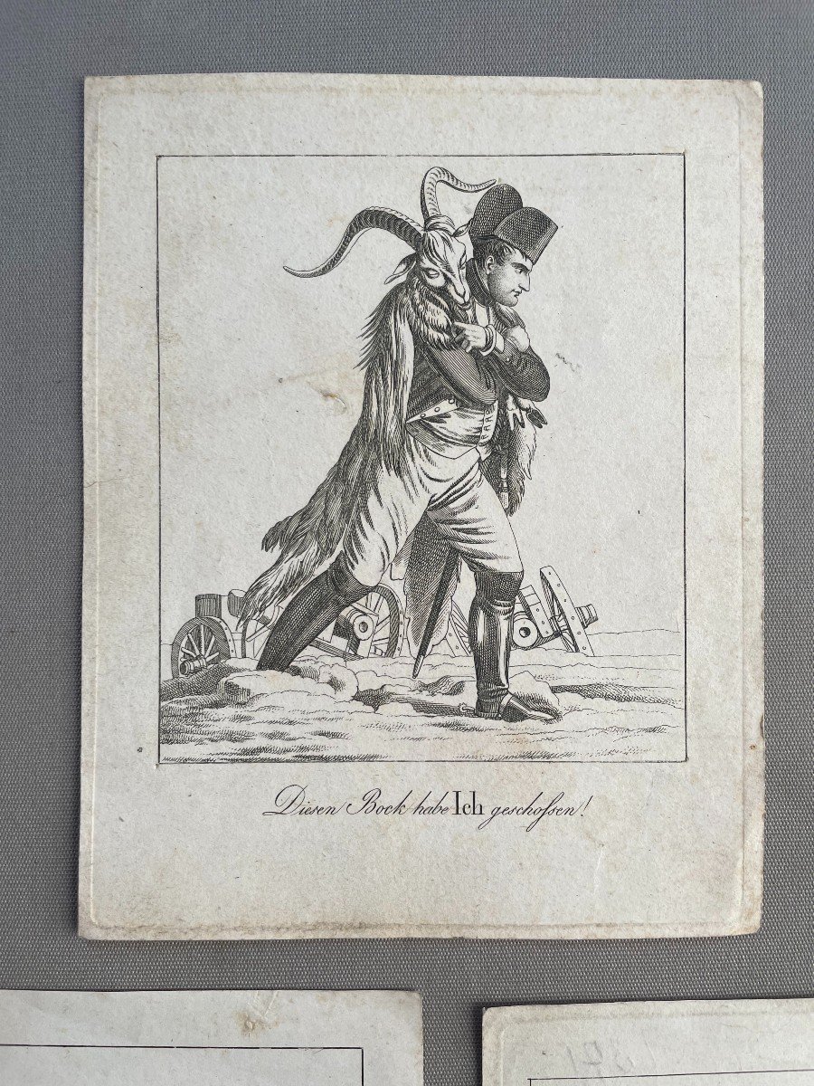 Caricatures De Napol&eacute;on, Cinq Gravures Allemandes-photo-2