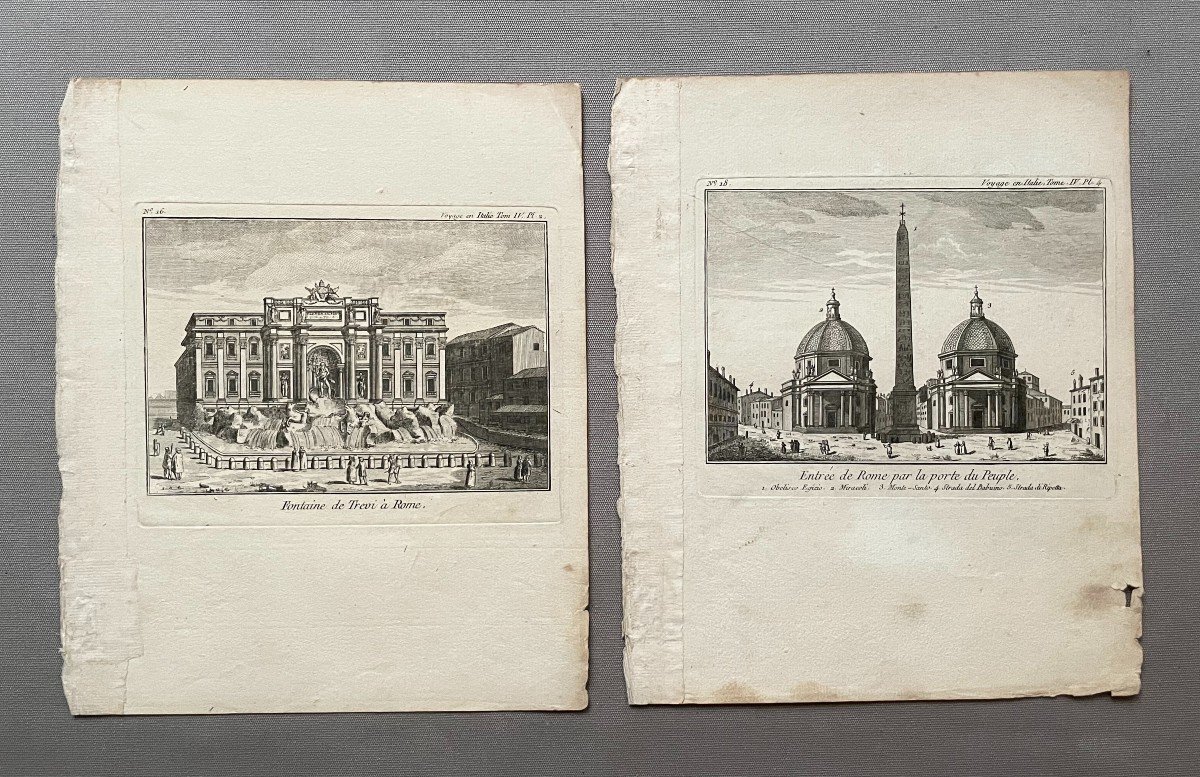 Voyage En Italie, Vues De Rome, Deux Gravures