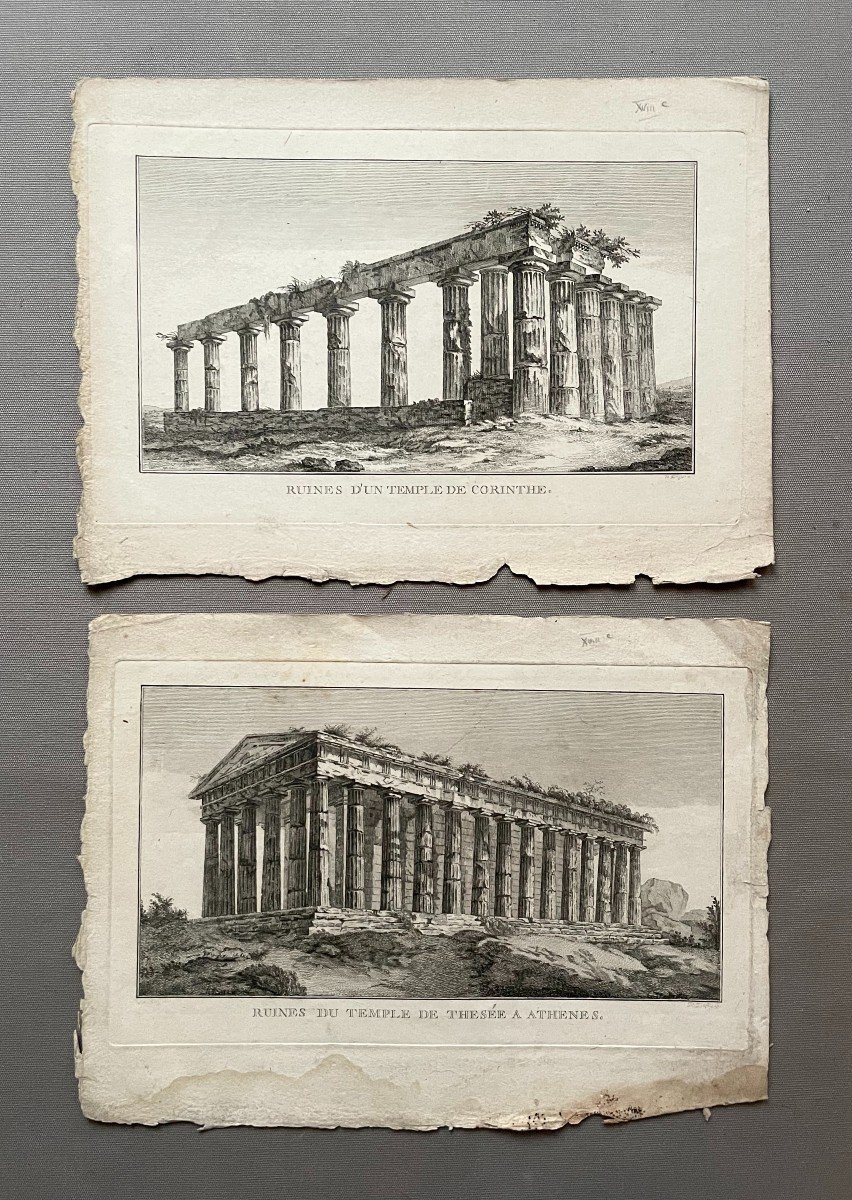 Greek Temples, Two Etchings