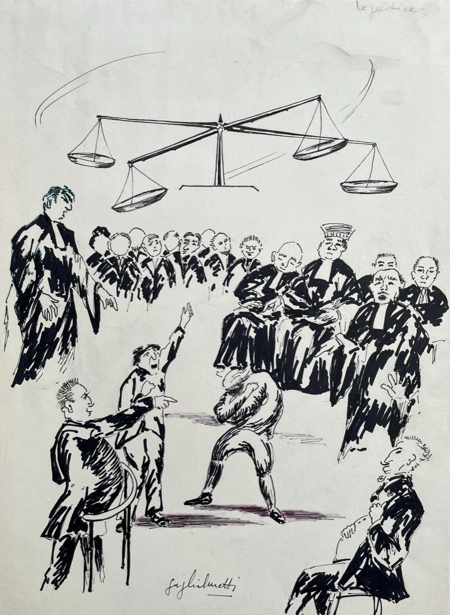  Gianni Guglielmetti, Satirical Drawing, Justice