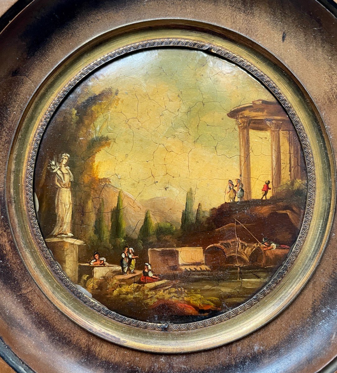 Ruines, Peinture Miniature d'Après Hubert Robert-photo-2