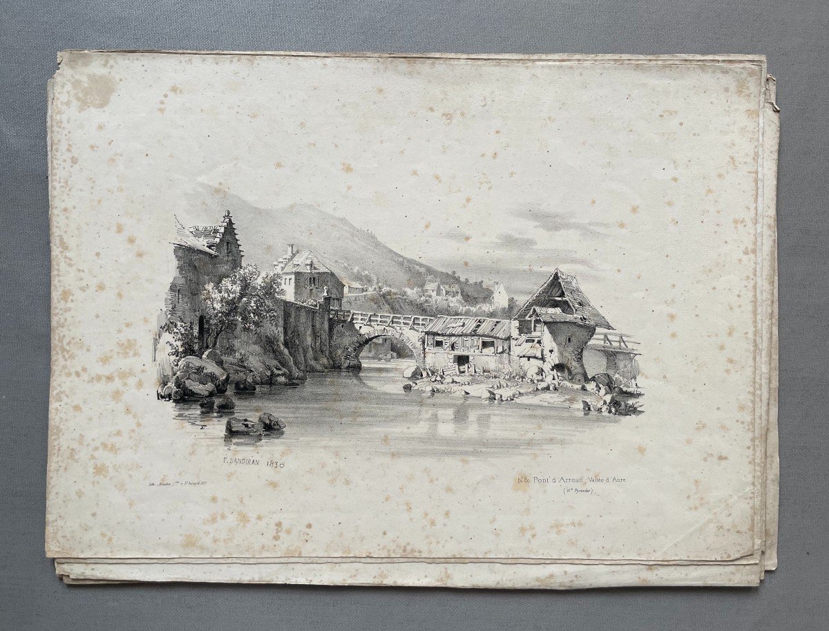 Vues Des Pyrénées, 24 Lithographies d'Après F. D'Aandiran-photo-3