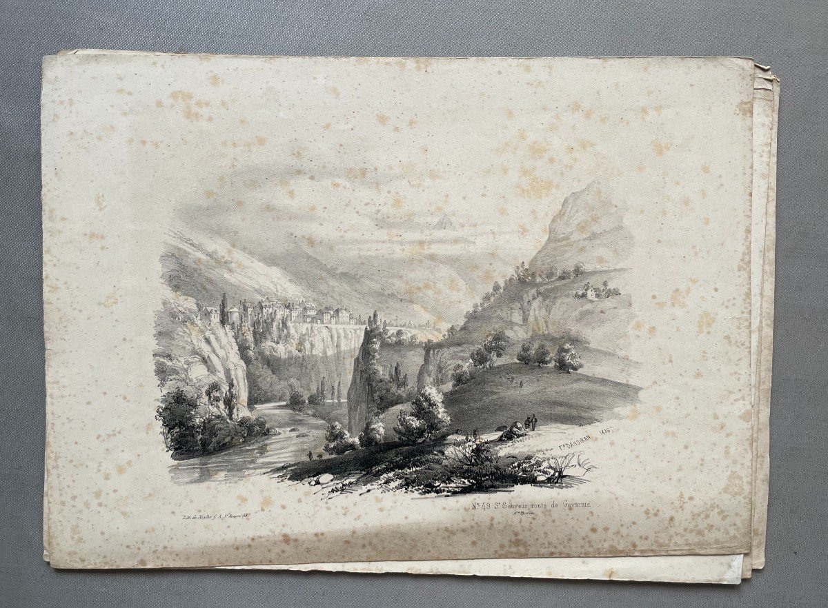 Vues Des Pyrénées, 24 Lithographies d'Après F. D'Aandiran-photo-3