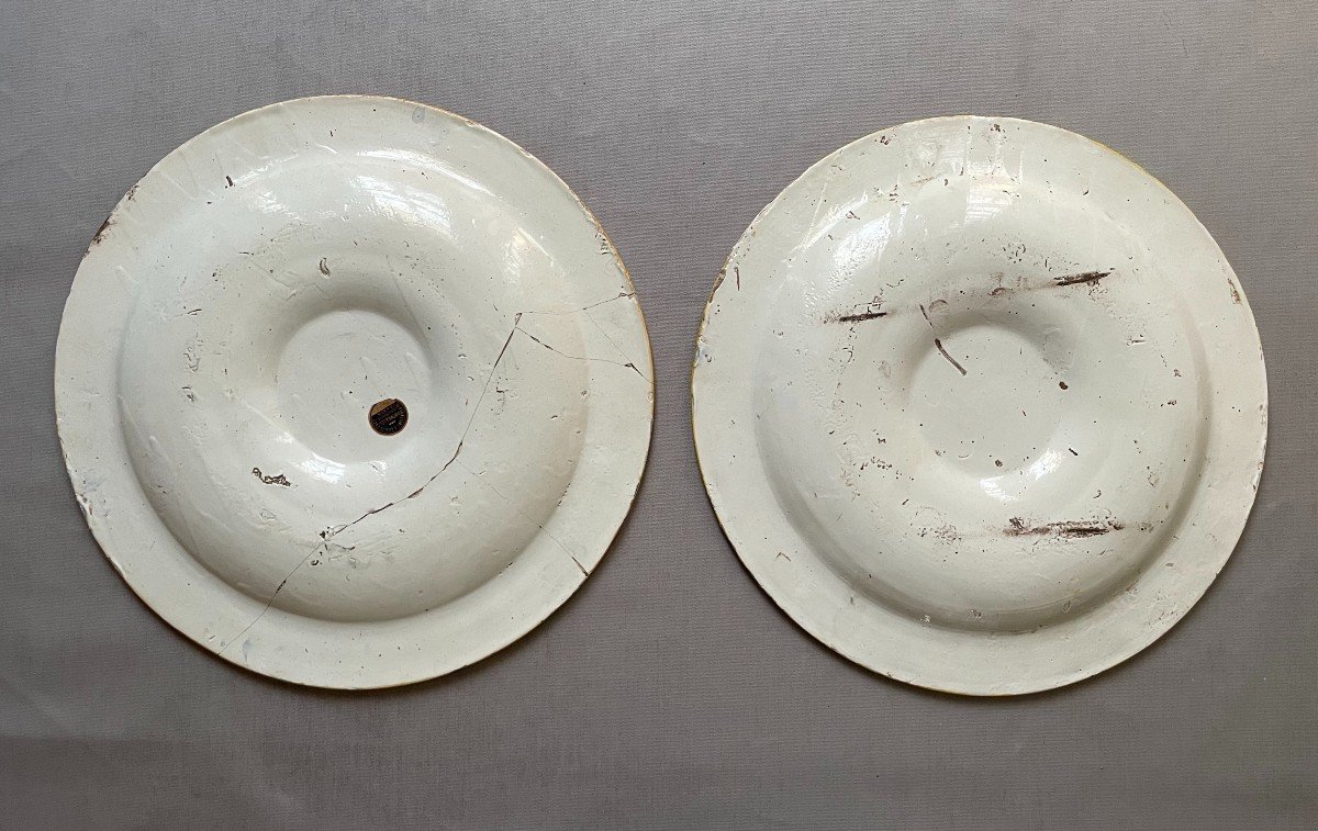 Pair Of Earthenware Dishes, Southern Europe, 19th Century Or Earlier-photo-7