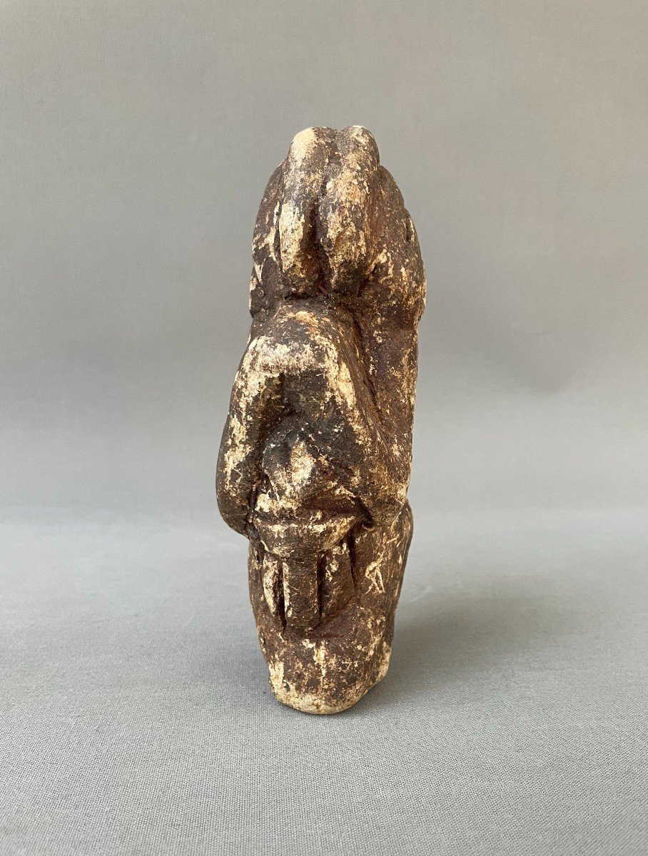 Anthropomorphic Statue In Patinated Stone, Tribal Art-photo-3