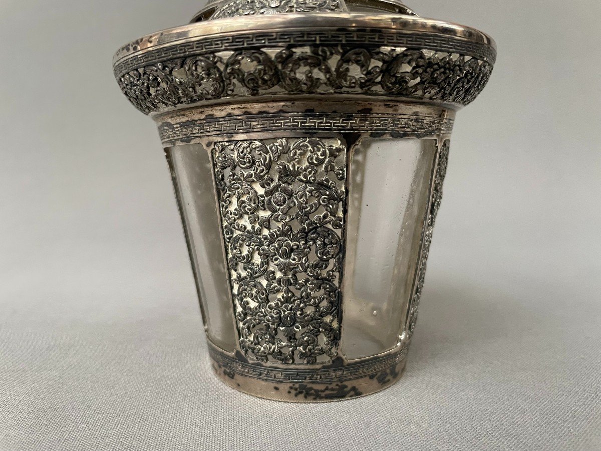 Silver And Glass Sugar Bowl, Indochina, 19th Century-photo-4