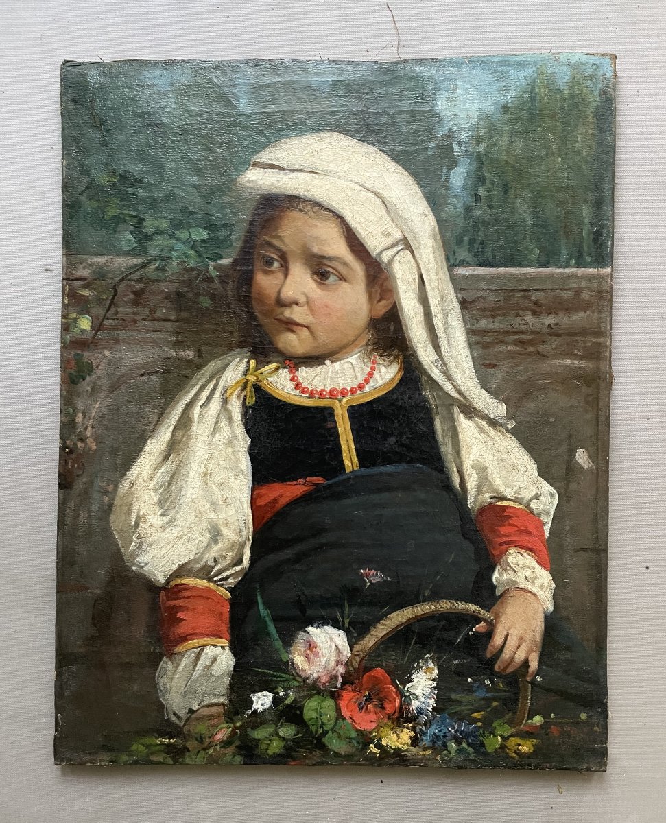 Jeune Fille En Costume Traditionnel, Ecole Italienne?-photo-2