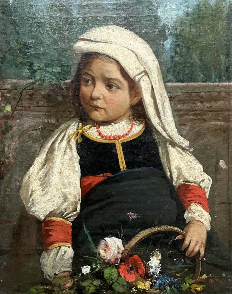 Young Girl In Traditional Costume, Italian School?