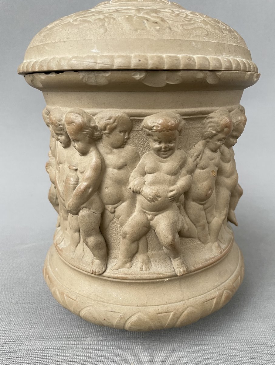 Cherub Decorated Tobacco Jar-photo-2