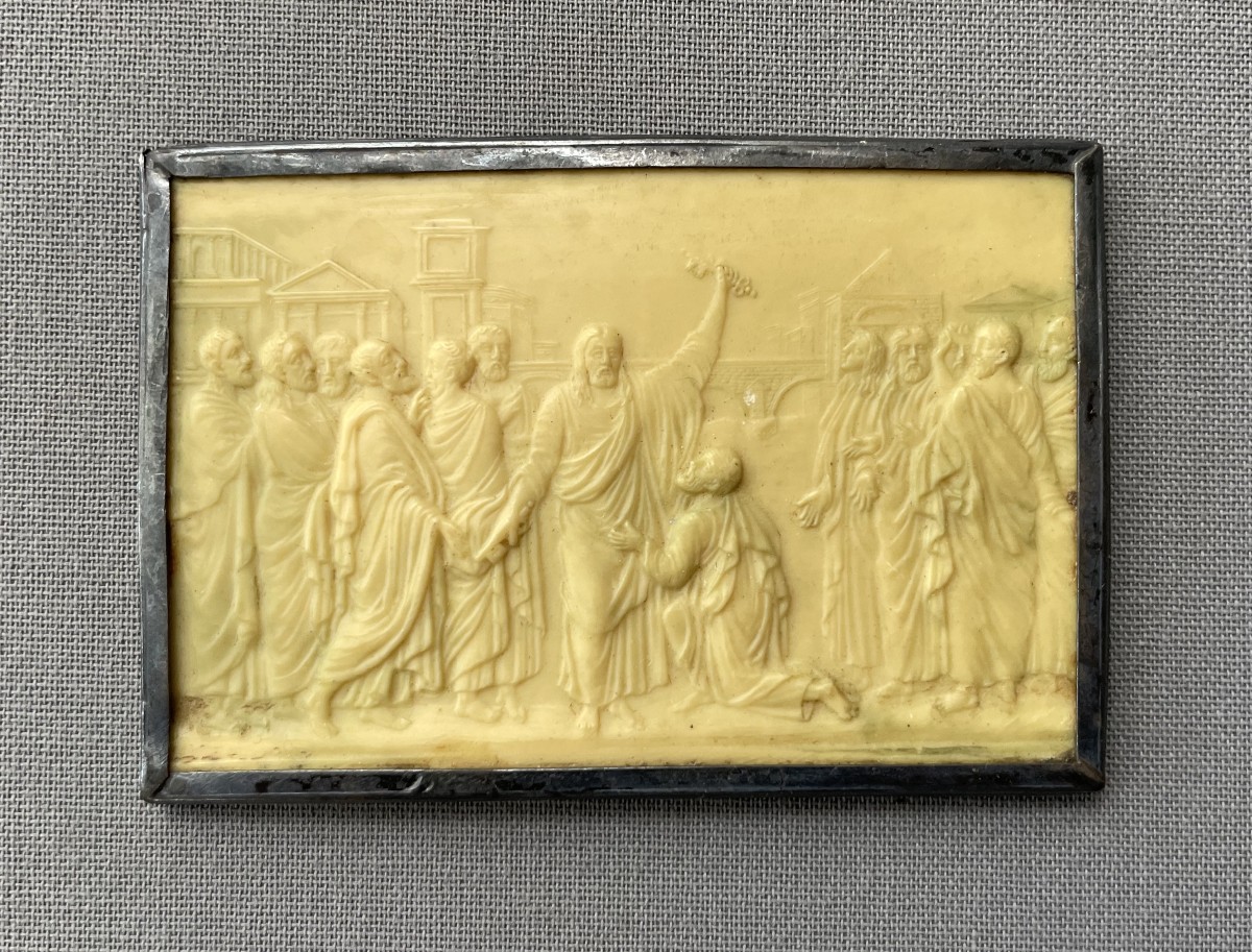 The Handing Over Of The Keys To Saint Peter, Carved Ivory Or Ivorine Plaque