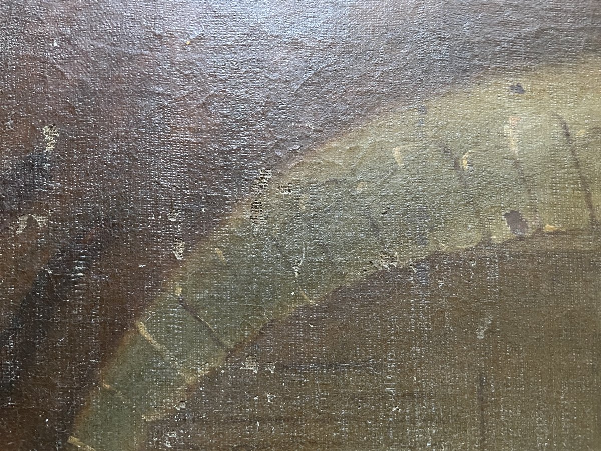 Groupe De Soldats Au Repos, Huile Sur Toile, XVIIIe Ou Avant-photo-4