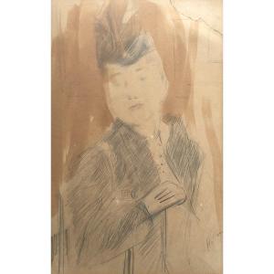 Paul César Helleu, Portrait Of A Woman, Drawing