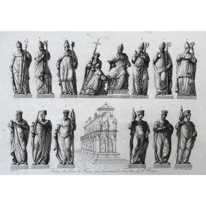 Statues Of The Peers Of France, Engraving Early Nineteenth