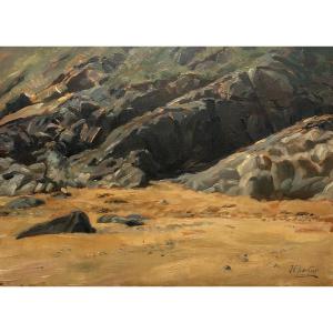 Henri George Chartier, Study Of Rocky Landscape
