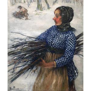  Marie Jeanne Brémond, The Fagot Carrier, Oil On Canvas