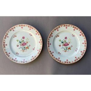 Two Porcelain Plates, Compagnie Des Indes, 19th Or Earlier