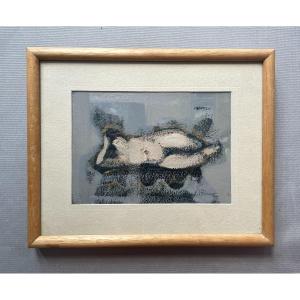 Female Nude, Oil On Paper Signed Persico