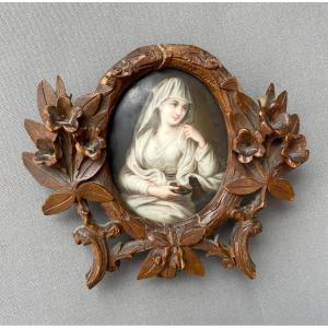 Miniature Painting On Porcelain, 19th Century