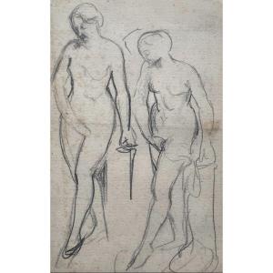 Female Nudes, Drawing, 19th Century