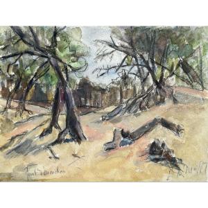 La Forêt d'Arcachon, Dessin Aquarellé