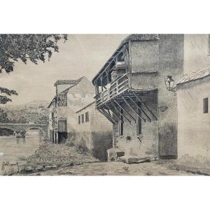 Montignac, Ink Wash, Signature To Identify