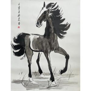 Cheval, Encre De Chine, Asie, XXe