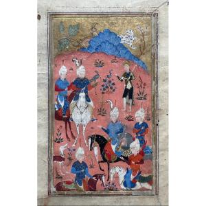 Iran, 16th Century, Miniature, Sultan Mas'ud Accompanied By A Turkmen