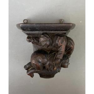 'spanking', Small Console In Carved Wood, 19th Century