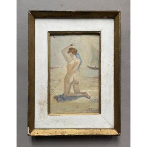 Saint Tropez, Naked Woman At The Beach, Monogram Ec