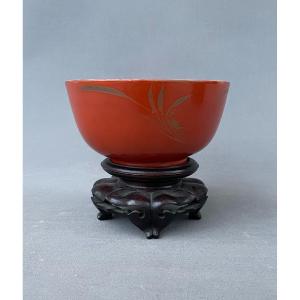 Coral Colored Porcelain Bowl, China, 19th Century