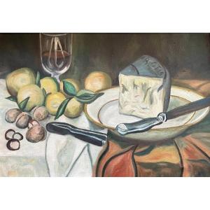 Still Life, Oil On Canvas, Mid-20th Century