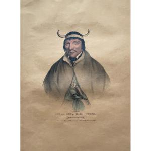 A Pottawatomie Chief, Lithograph After James Otto Lewis