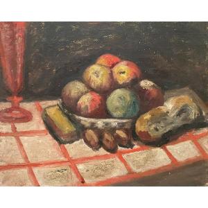 Nature Morte, Huile Sur Carton