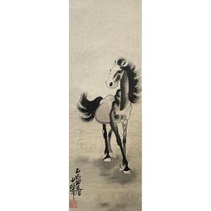 Cheval, Encre De Chine Sur Soie, Asie