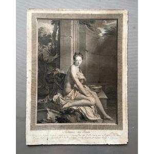 Suzanne Au Bain, Gravure Par Carlo Antonio Porporati, d'Après Jean-baptiste Santerre 