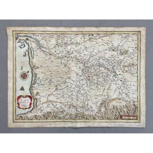 Carte Générale De Guyenne, Gravure Aquarellée, XVIIe