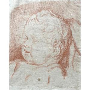  Portrait Of A Young Child, Counterproof, Red Chalk