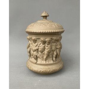 Cherub Decorated Tobacco Jar