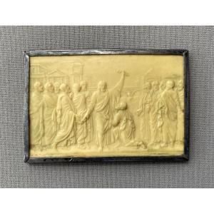 The Handing Over Of The Keys To Saint Peter, Carved Ivory Or Ivorine Plaque