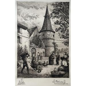 Léon Desbuisson, Ammerschwihr, Alsace, Gravure