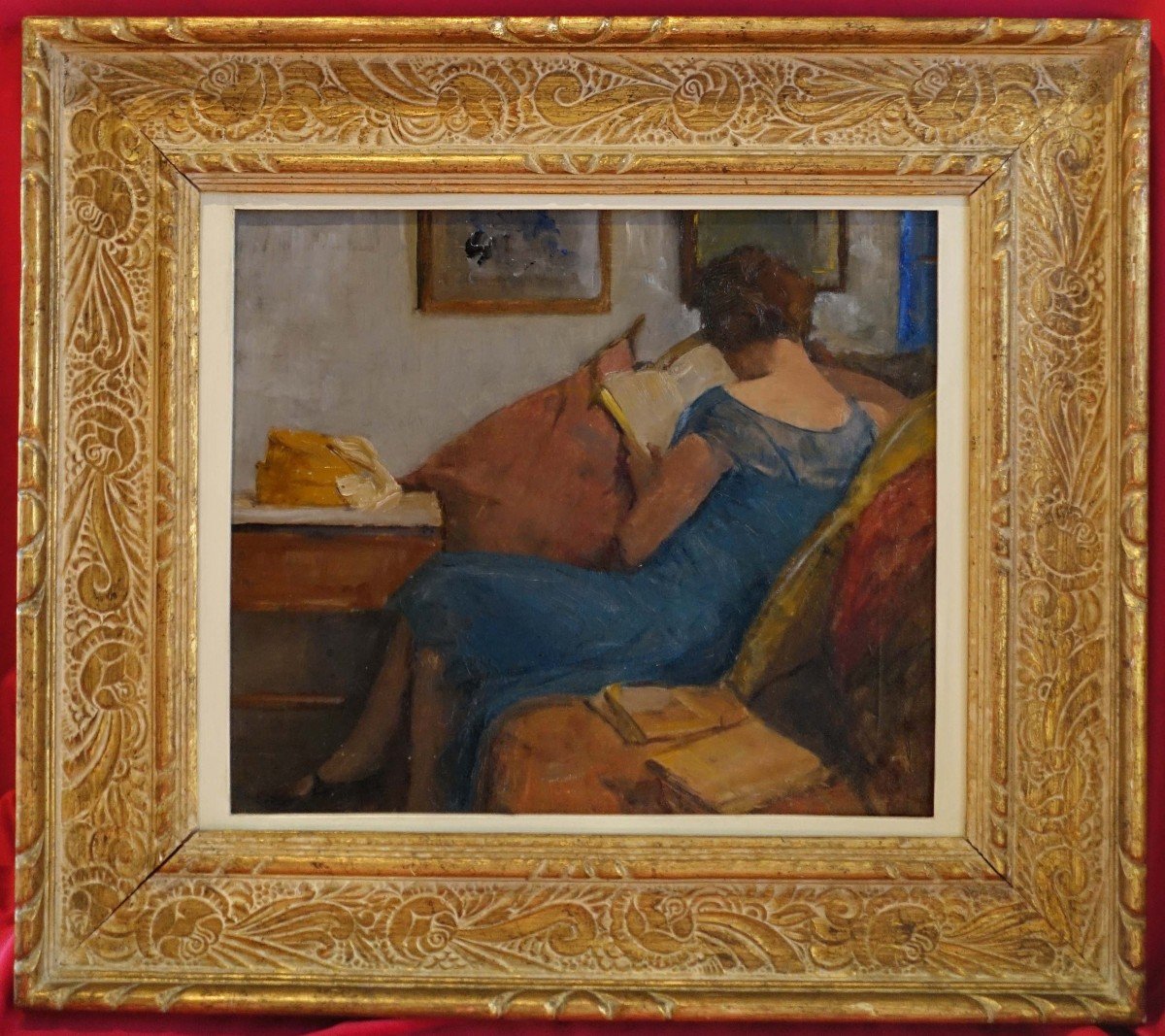 La Liseuse 1925 - Cadre Art-d&eacute;co -