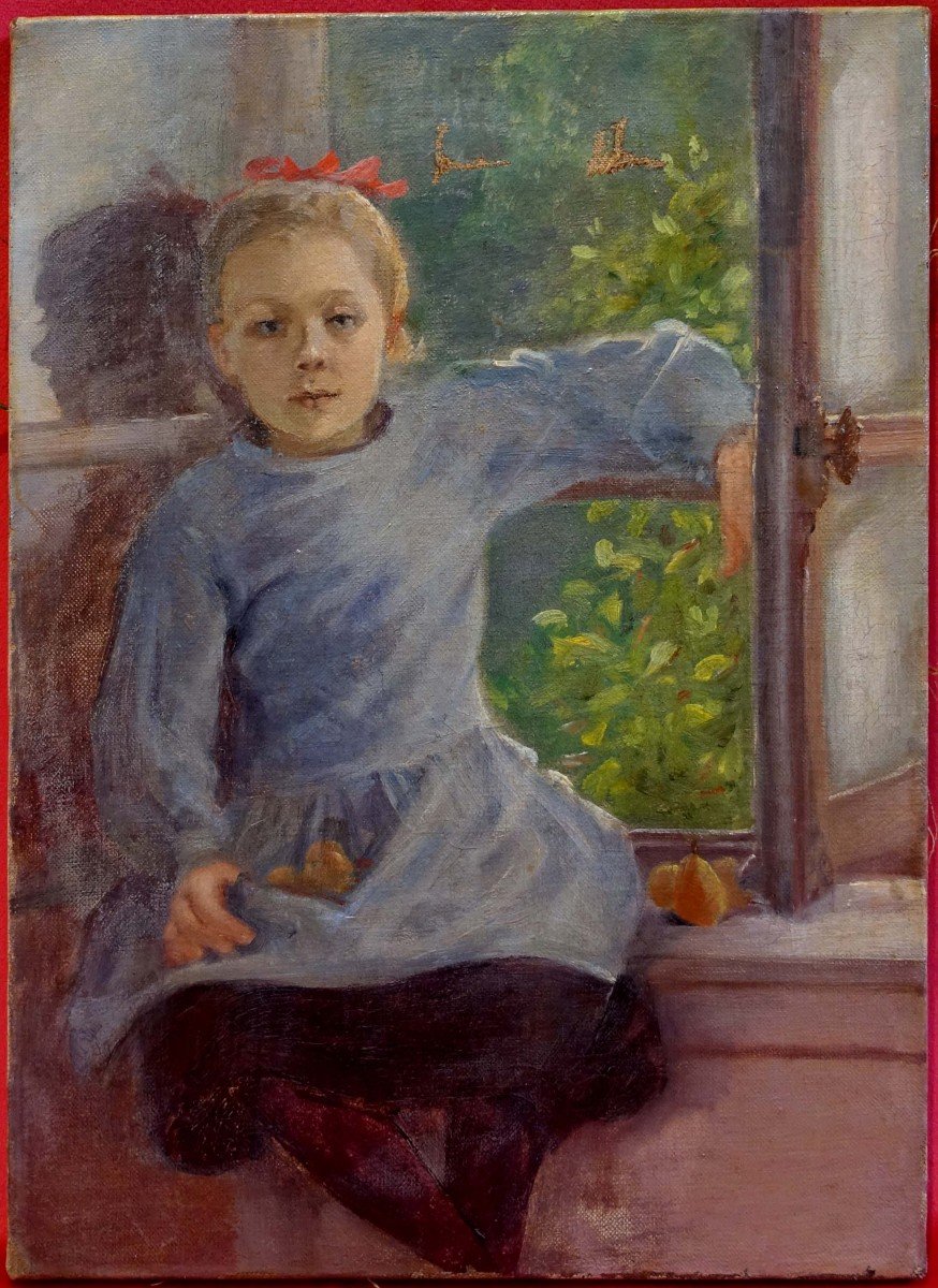 Cueillette à La Fenêtre - 1890 - Peintre à Identifier --photo-2