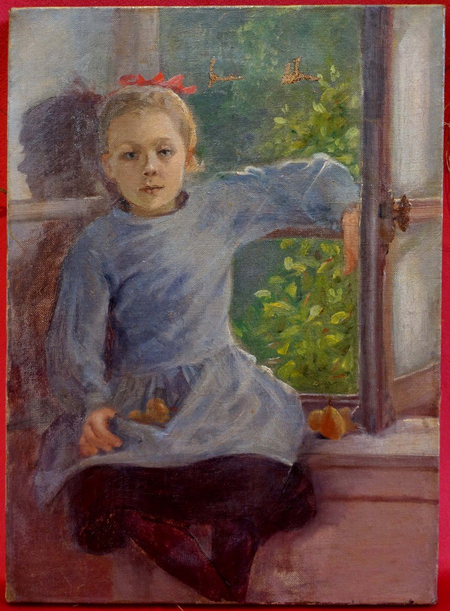 Cueillette à La Fenêtre - 1890 - Peintre à Identifier --photo-5