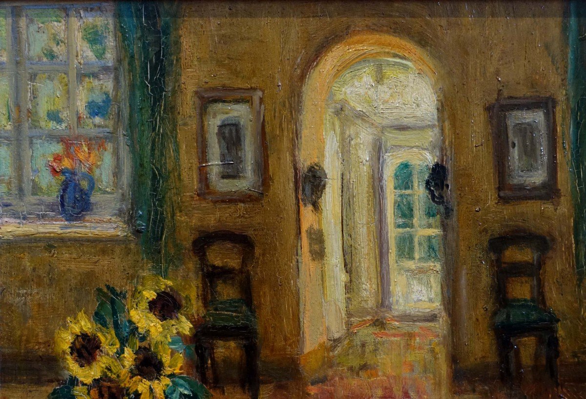 Jehan Frison (1882-1961) - Interior Of The Artist --photo-3